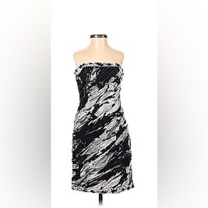 Basix Black Label Strapless Dress with rouching and beading